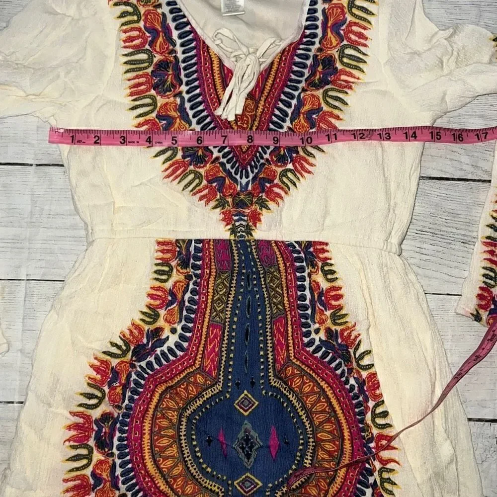 Band of Gypsies Zoe & Rose Girls Boho Long Sleeve Dress Bohemian sz M Medium